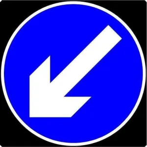 750mm square Directional Arrow Left - 610 - Rigid Plastic