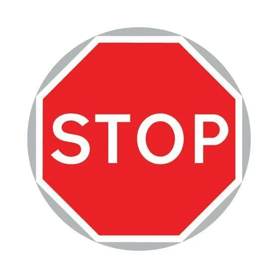750mm STOP - 601.1 - Rigid Plastic