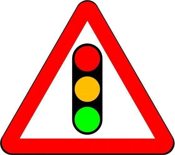 750mm Triangle - Traffic Signals Ahead - 543 - Rigid Plastic