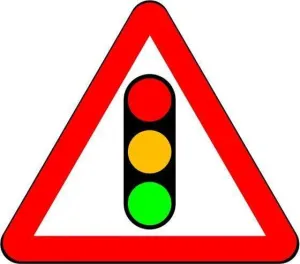 750mm Triangle - Traffic Signals Ahead - 543 - Rigid Plastic