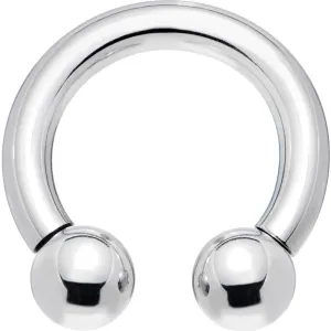 8 Gauge Internally Threaded Horseshoe Circular Barbell - 1/2 6mm