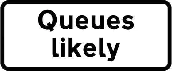 870x360mm Supplementary Plate - Queues likely - 584.1 - Rigid Plastic