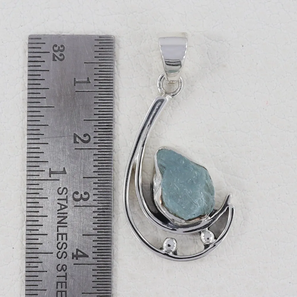 925 Silver Aquamarine Unique Pendant