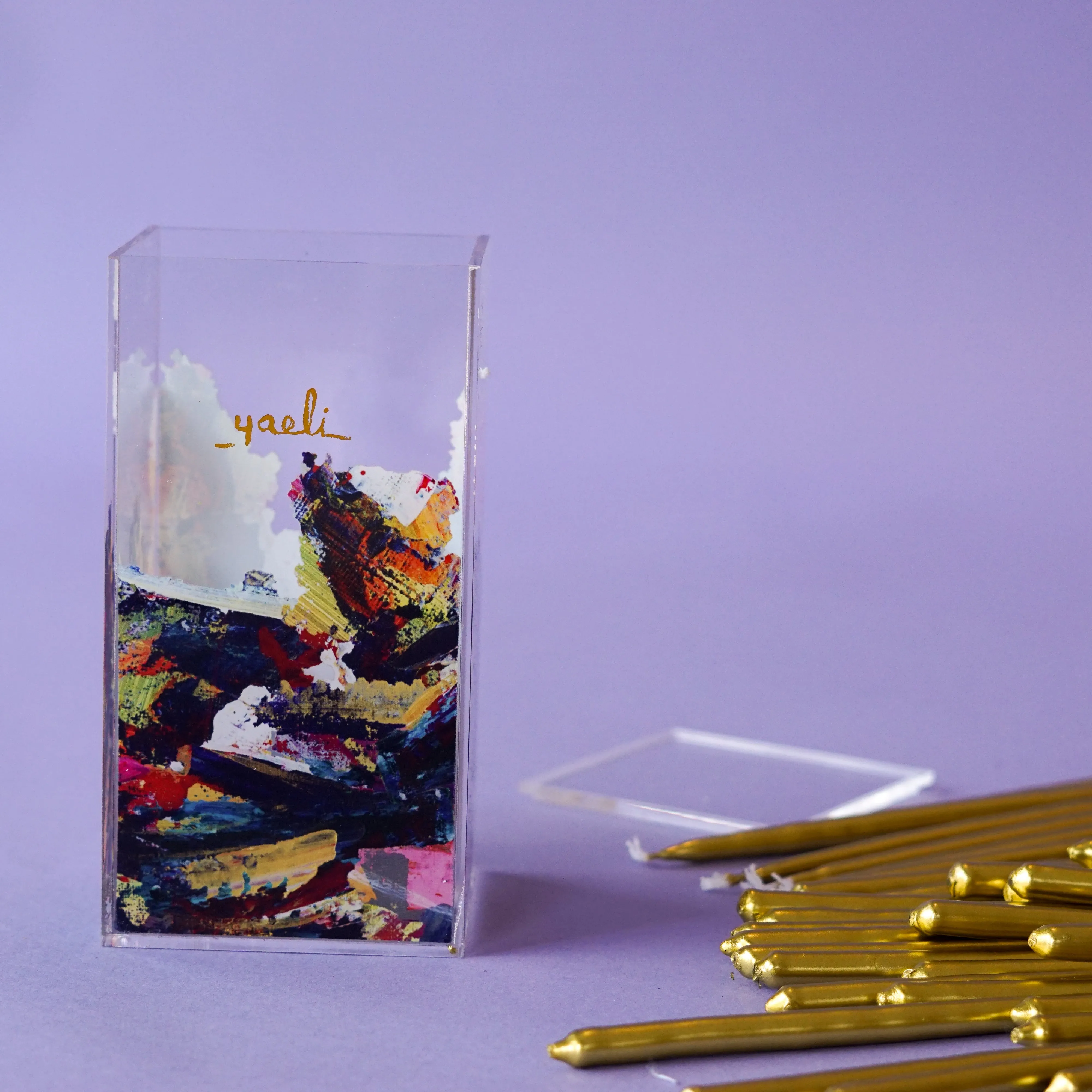Abstract Gold Chanukah Candles | Set of 80