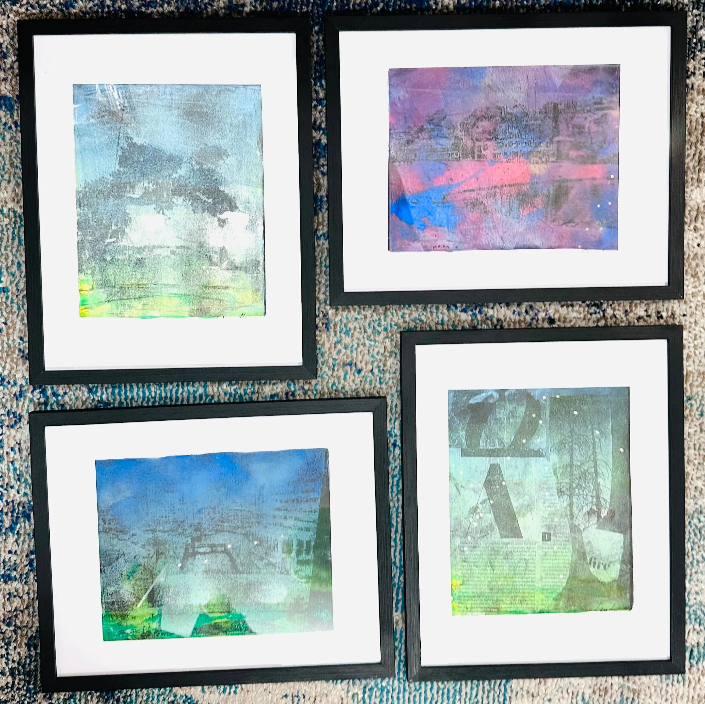 Acrylic Gel Prints- Framed, one-of-a Kind Artwork