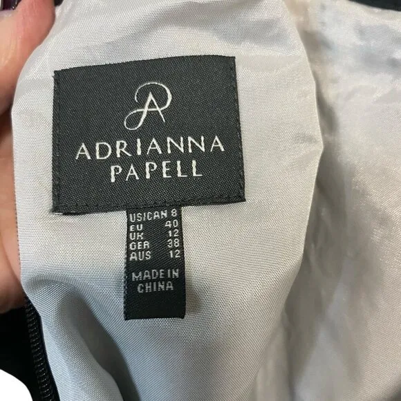 Adrienna Papell - Black &amp; White Stripe Fit &amp; Flare - 8