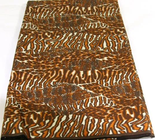 African Animal Print Wax Fabric 6 Yards