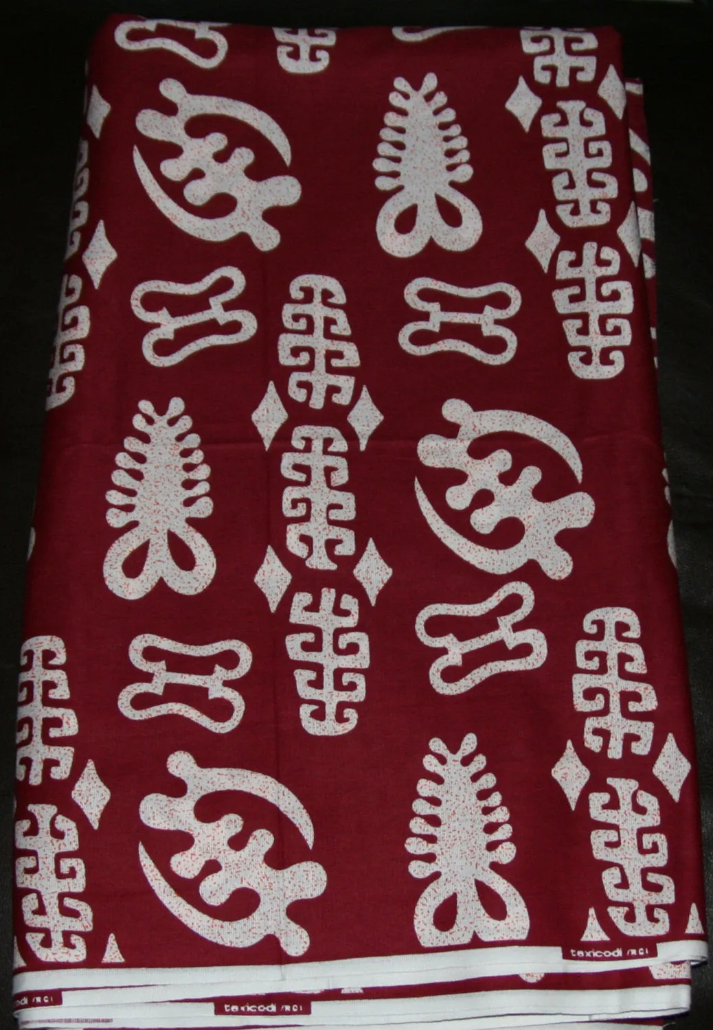 African Fabric Burgundy White 11.5 Yards