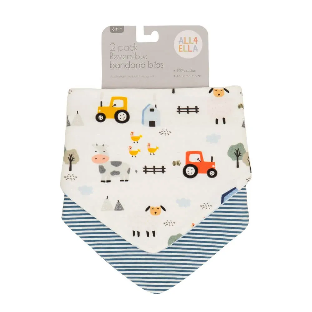 All4Ella Bandana Bib Set, Barnyard