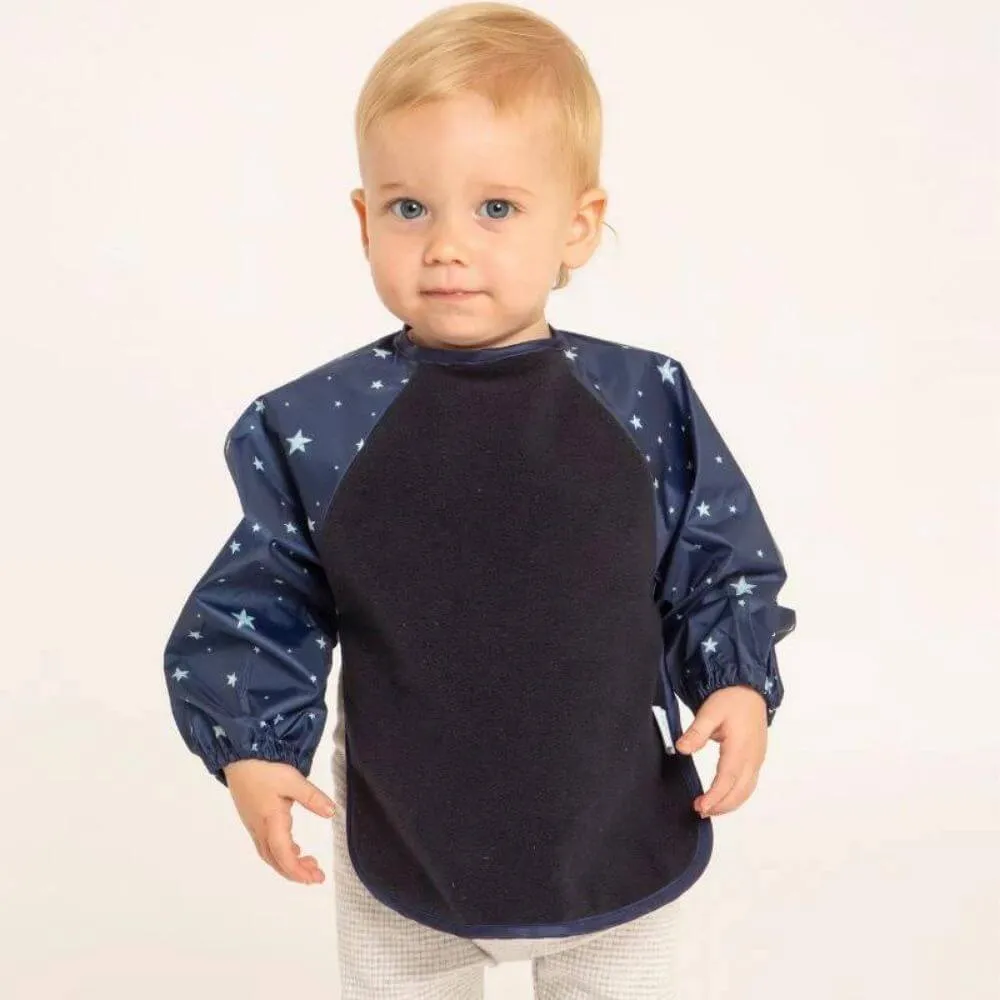 All4Ella Long Sleeve Bib, Star Blue