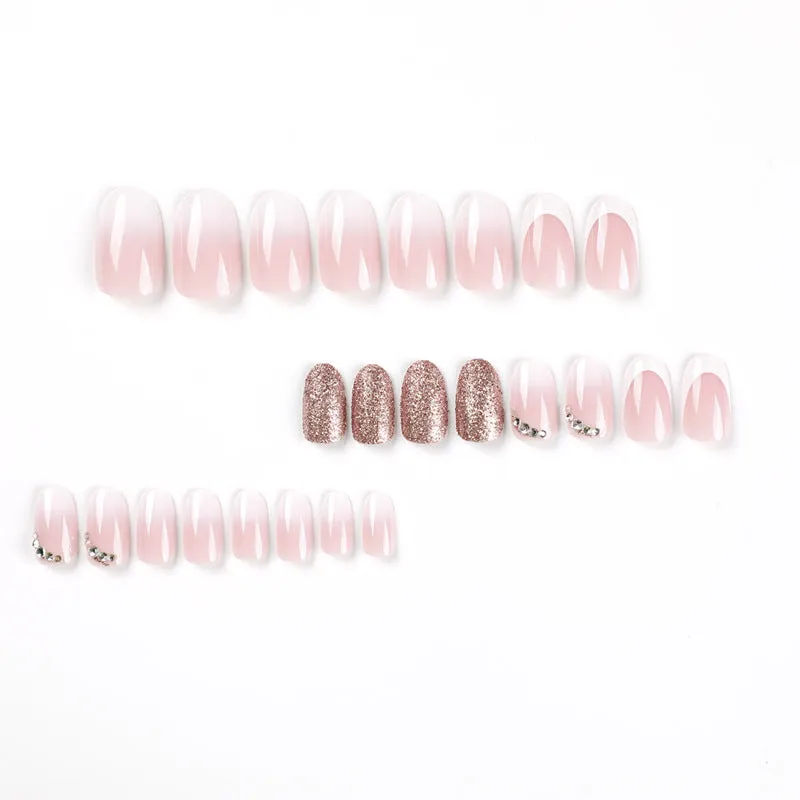 Almond French white-edged diamond