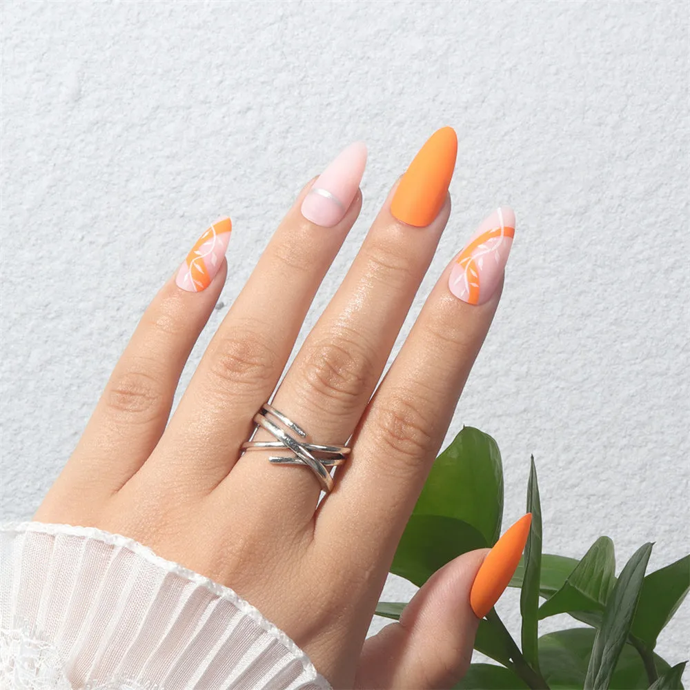 Almond Orange and yellow minimalist leaves