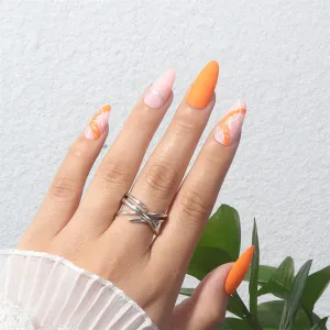 Almond Orange and yellow minimalist leaves