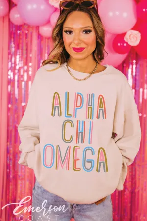 Alpha Chi Omega Artsy Crewneck