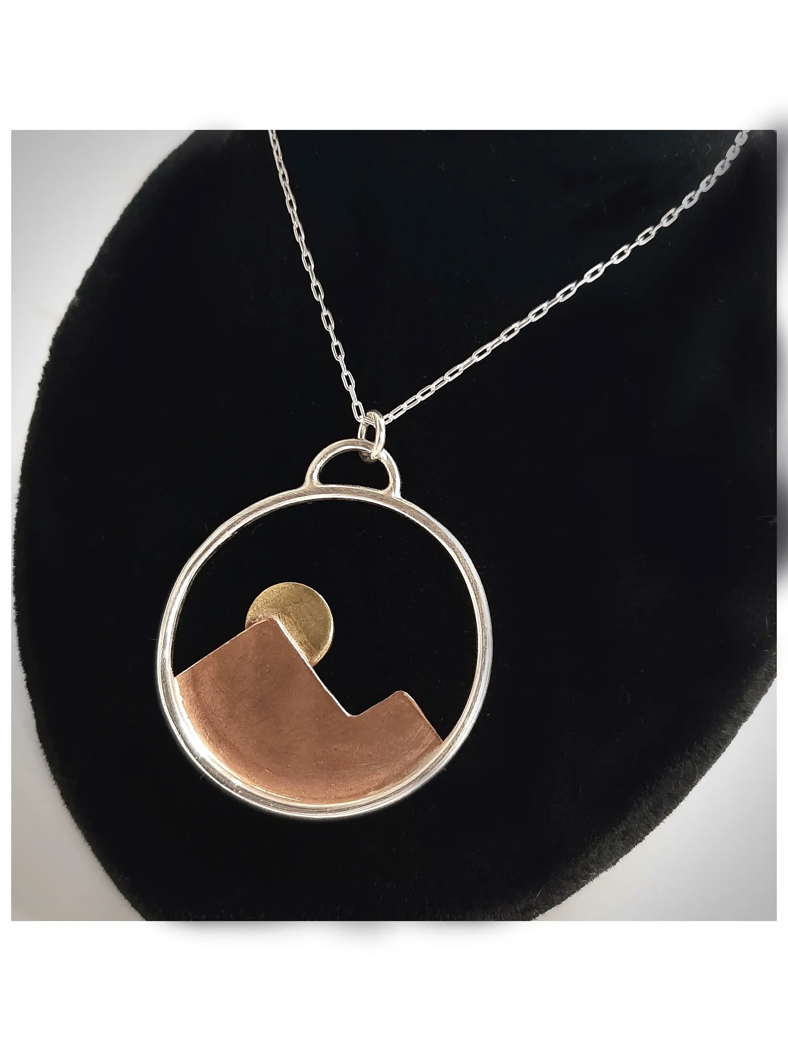 Amanda Moran  Designs Handmade Sterling Silver, Copper and Brass Alpenglow Necklace