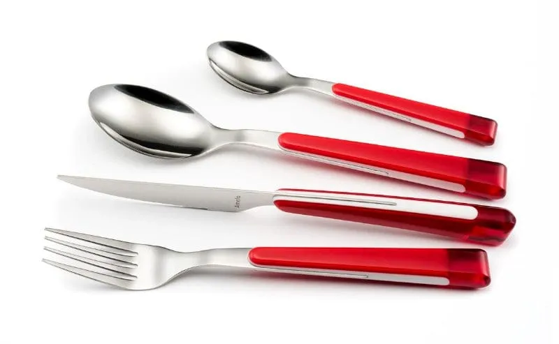 Amefa Guimauve 16 Piece Cutlery Set Red