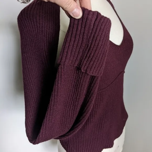 𝅺AND Now This Burgundy Cocoon Sweater Twin Set Juniors Maroon L