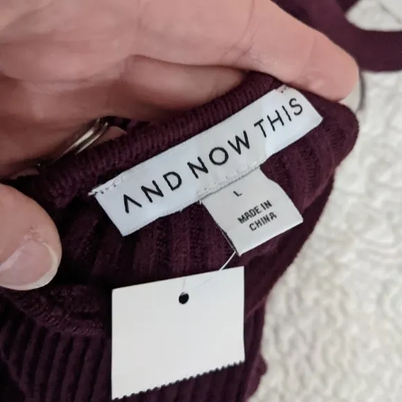 𝅺AND Now This Burgundy Cocoon Sweater Twin Set Juniors Maroon L