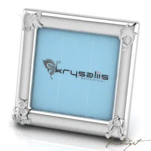 Animal Square Sterling Silver Baby Picture Frame