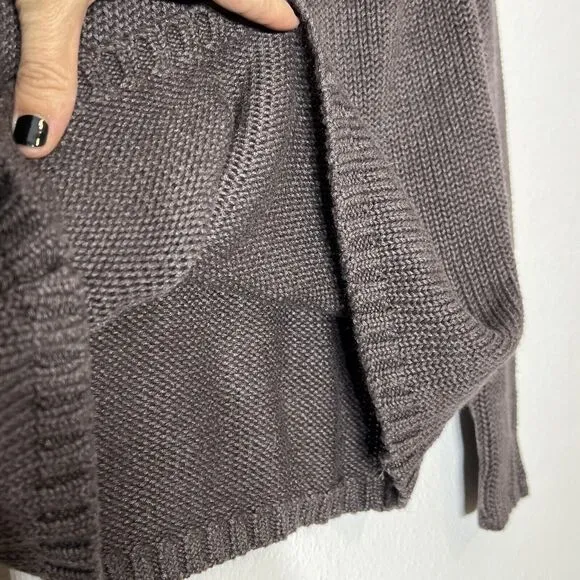 Anthropologie Heartloom Carina Sweater XS Gray Pullover Cutout Neck Off Shoulder