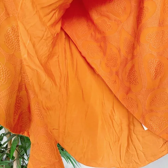 Anthropologie Maeve Slim Ruffle Wrap Skirt NWT in Orange 12