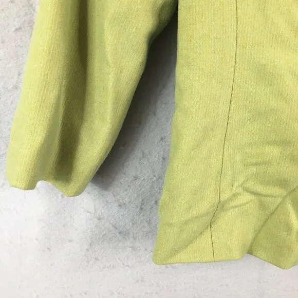 Anthropologie Tabitha Jacket Womens 4 Green Wool Blend Ruffle Artsy Boho NEW