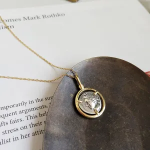 Antique Coin 925 Sterling Silver Necklace