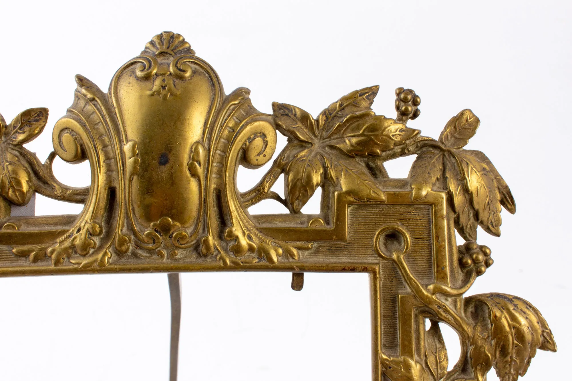 Antique French Art Nouveau Brass Tabletop Frame