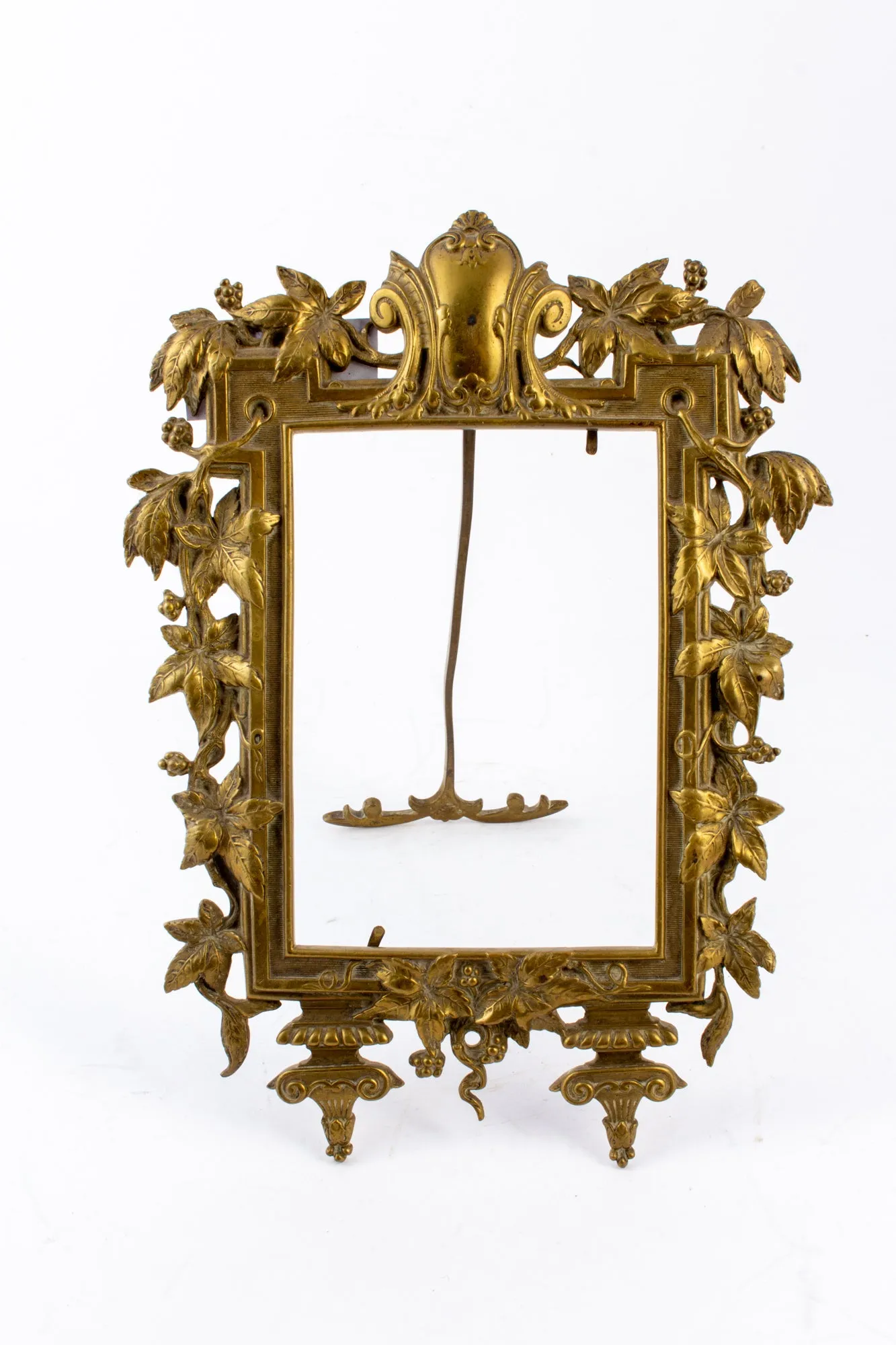 Antique French Art Nouveau Brass Tabletop Frame