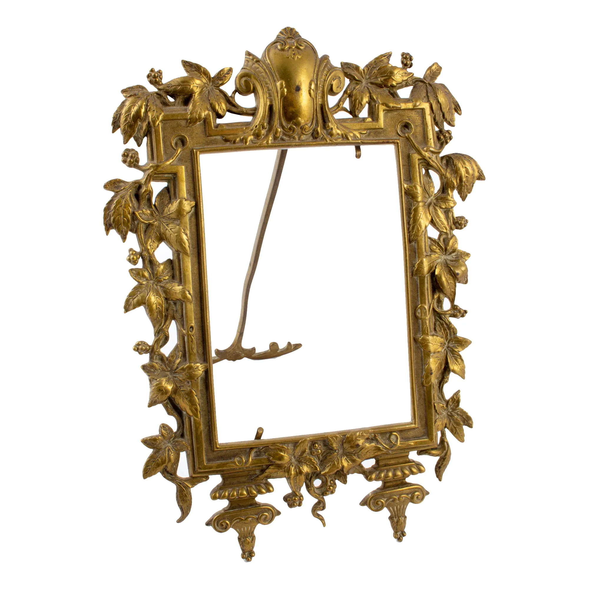 Antique French Art Nouveau Brass Tabletop Frame