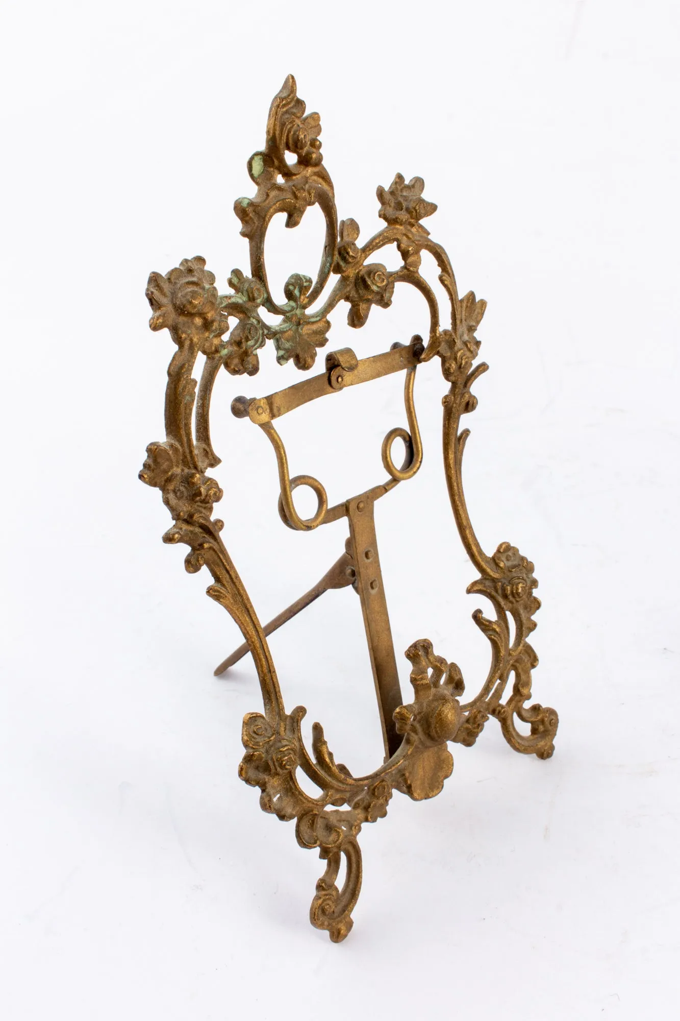 Antique French Brass Table Top Frame Pair