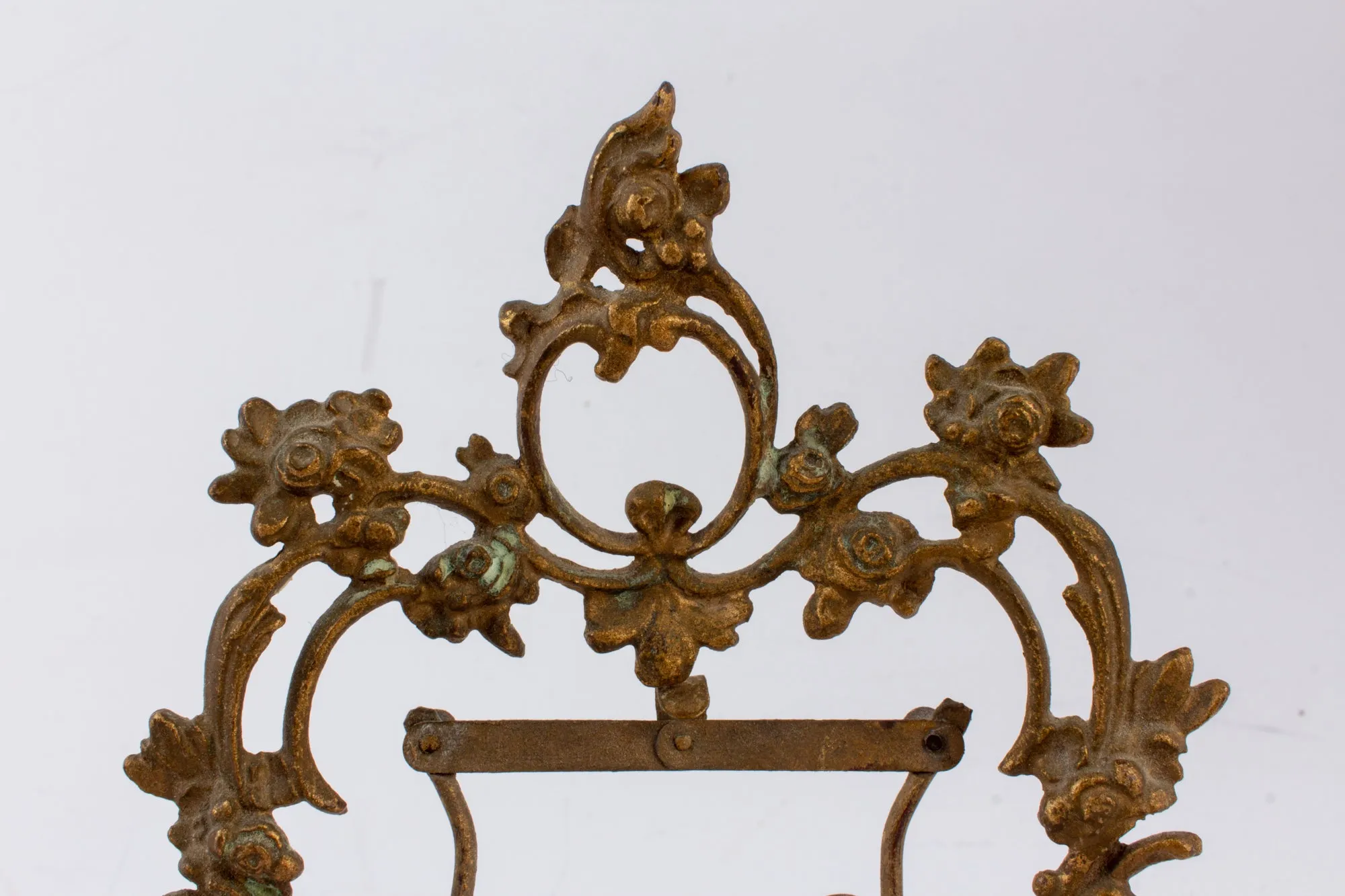 Antique French Brass Table Top Frame Pair