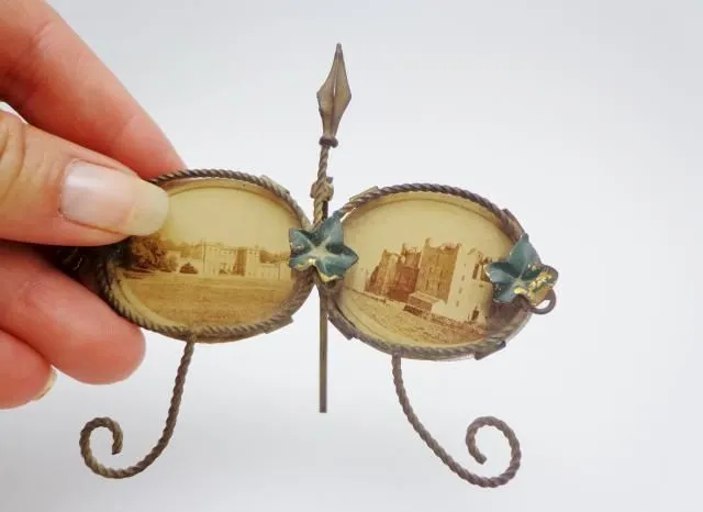 Antique French Dual Brass Miniature Frame