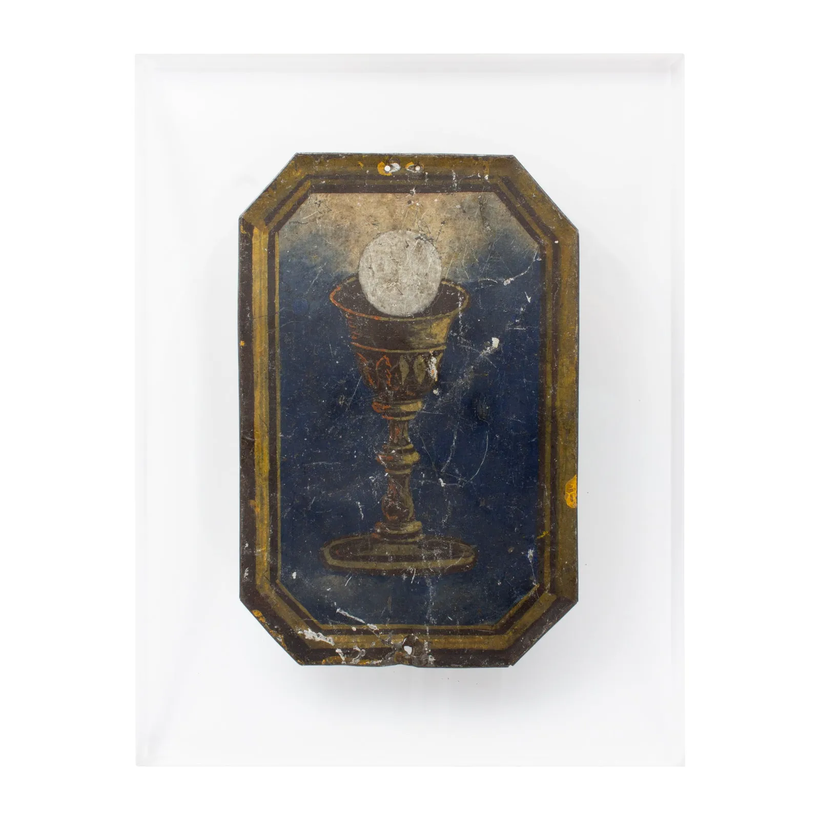 Antique Italian Religious Fragment on Acrylic