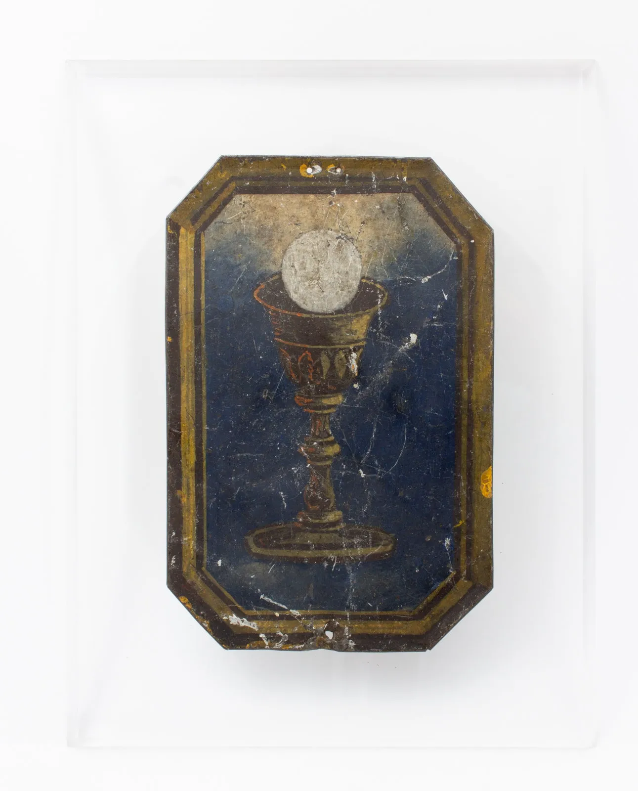 Antique Italian Religious Fragment on Acrylic