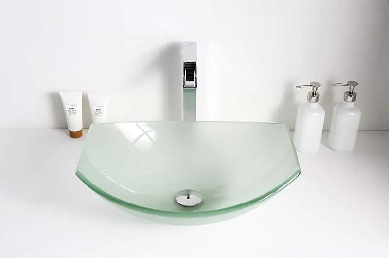 Anzzi Magician Series Deco-Glass Vessel Sink in Lustrous Frosted
