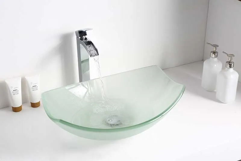 Anzzi Magician Series Deco-Glass Vessel Sink in Lustrous Frosted