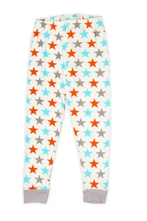 Aqua & Orange Stars Pajama Pants