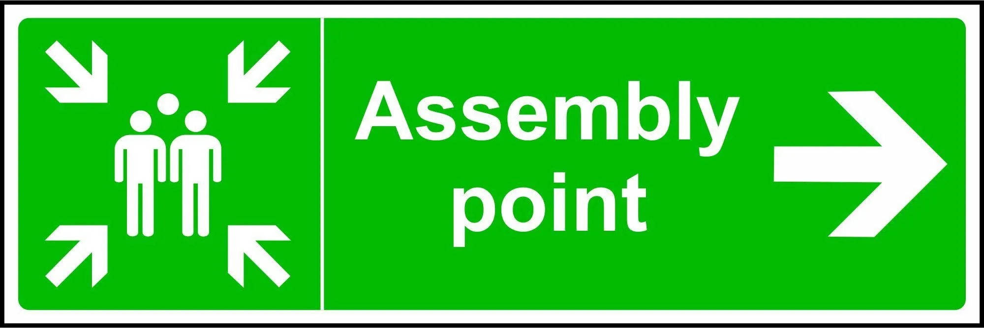 Assembly Point with Arrow Right Sign