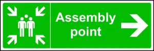 Assembly Point with Arrow Right Sign