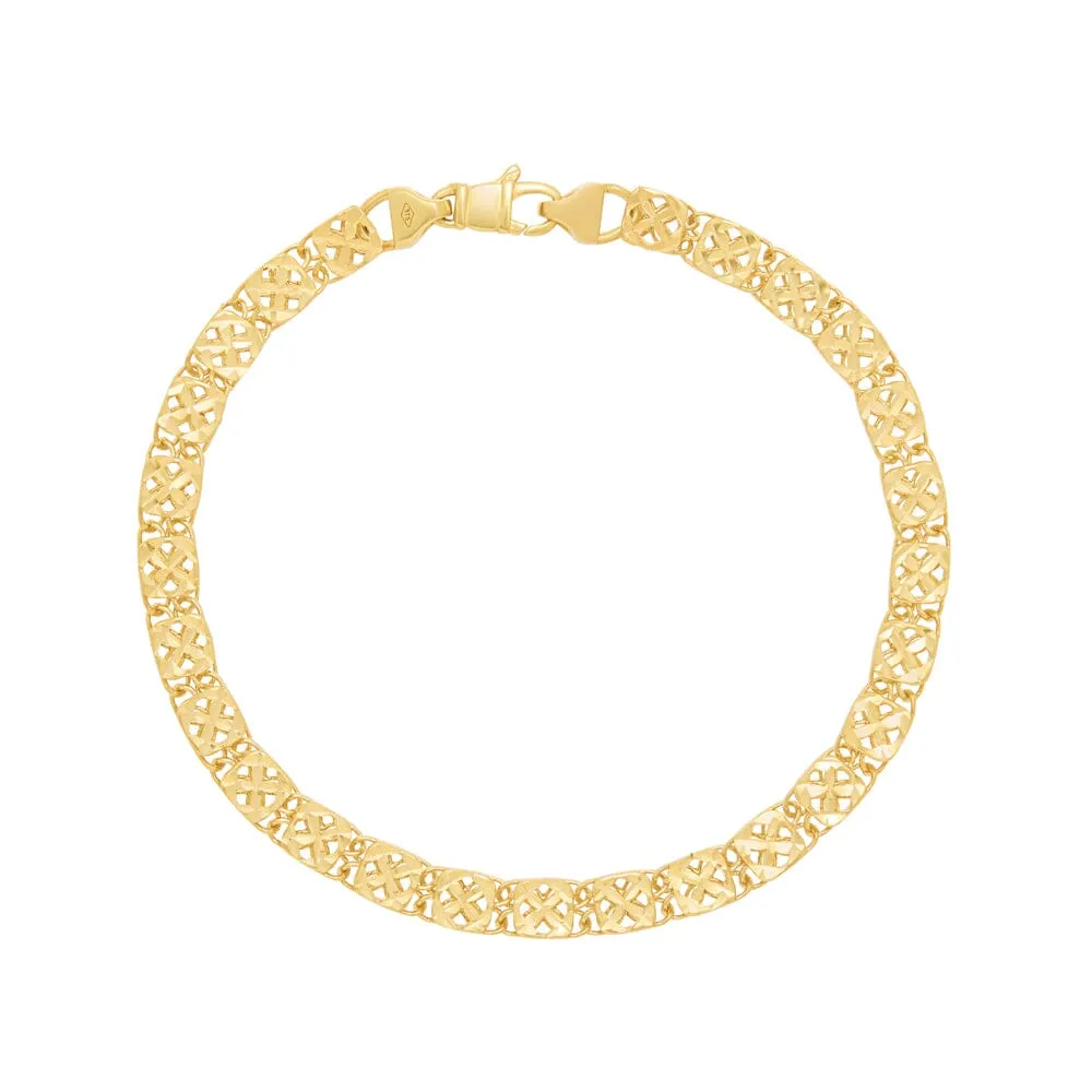 Athena 19cm Square Elements Bracelet in 9ct Yellow Gold