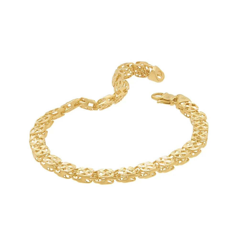 Athena 19cm Square Elements Bracelet in 9ct Yellow Gold