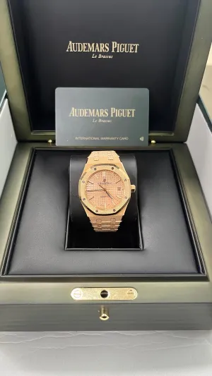 Audemars Piguet Royal Oak Frosted Gold 15454OR.GG.1259OR.03 Rose Gold Dial (2020)
