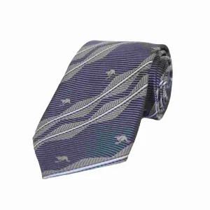 Australian Neck Tie Kangaroo Swirl Charcoal