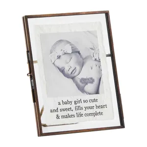 Baby Girl Glass/Metal Frame 3x3