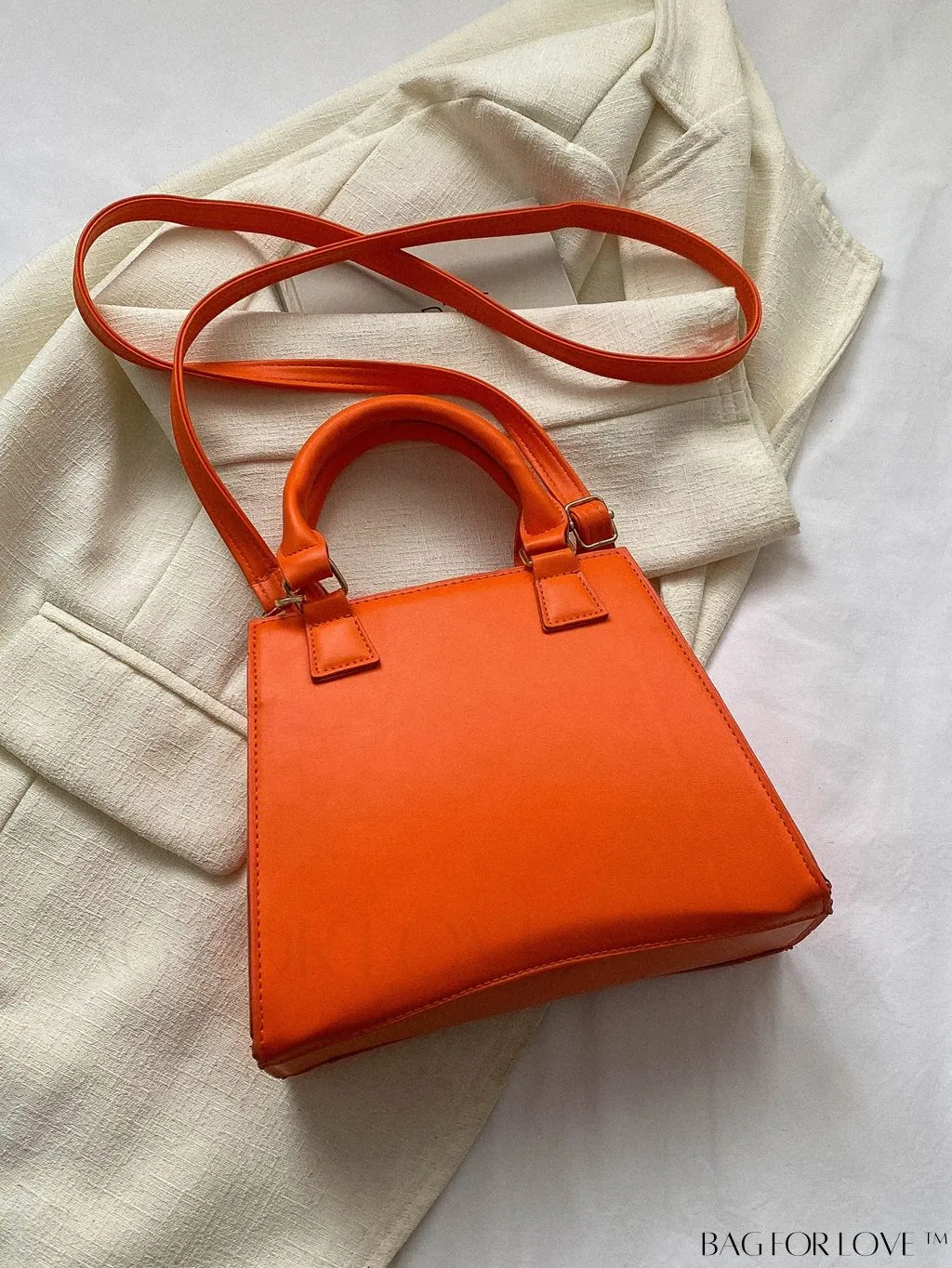 BagForLove - Crocodile Embossed Small Square Bag with Double Handles - Stylish and Trendy