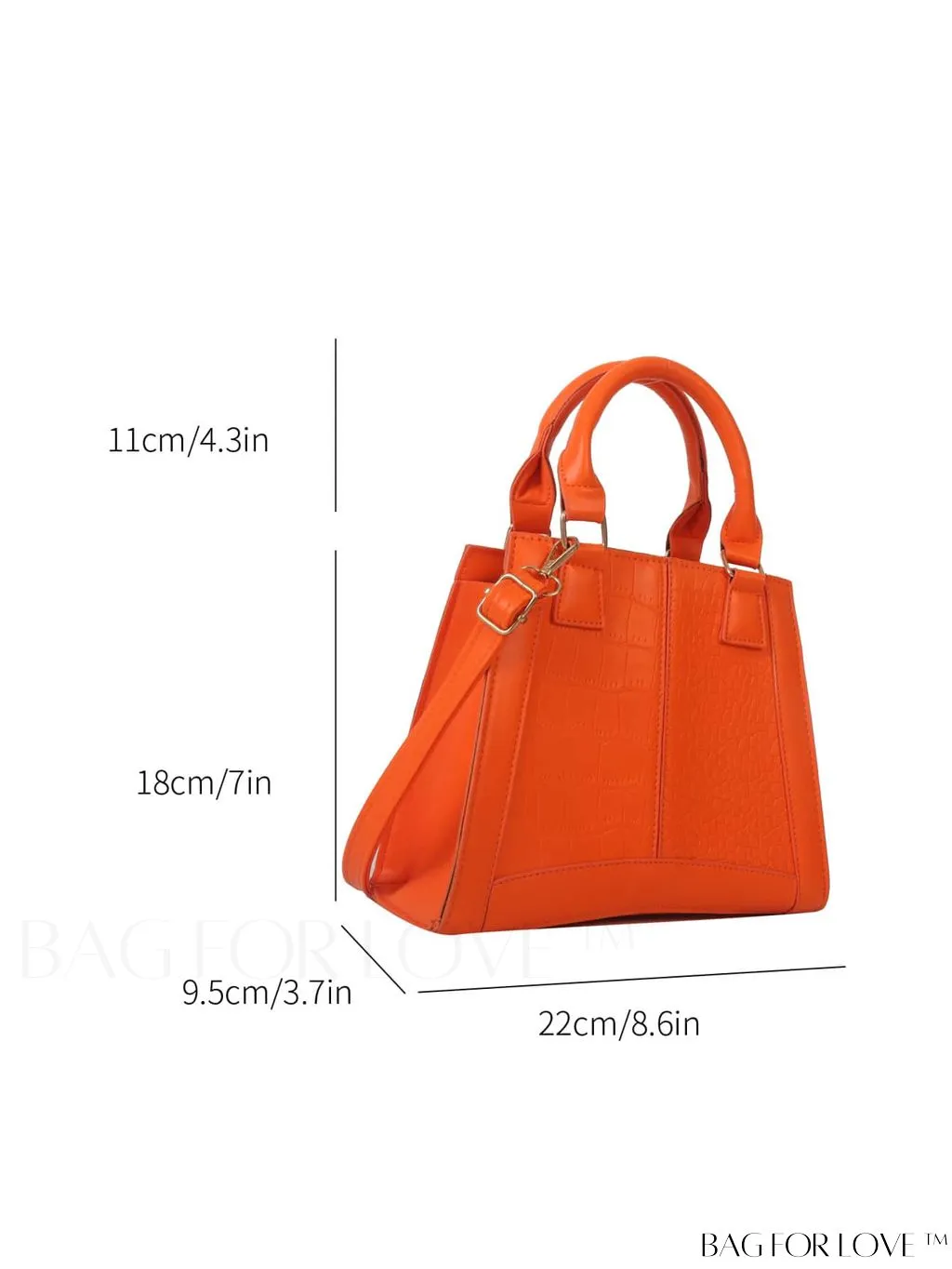 BagForLove - Crocodile Embossed Small Square Bag with Double Handles - Stylish and Trendy