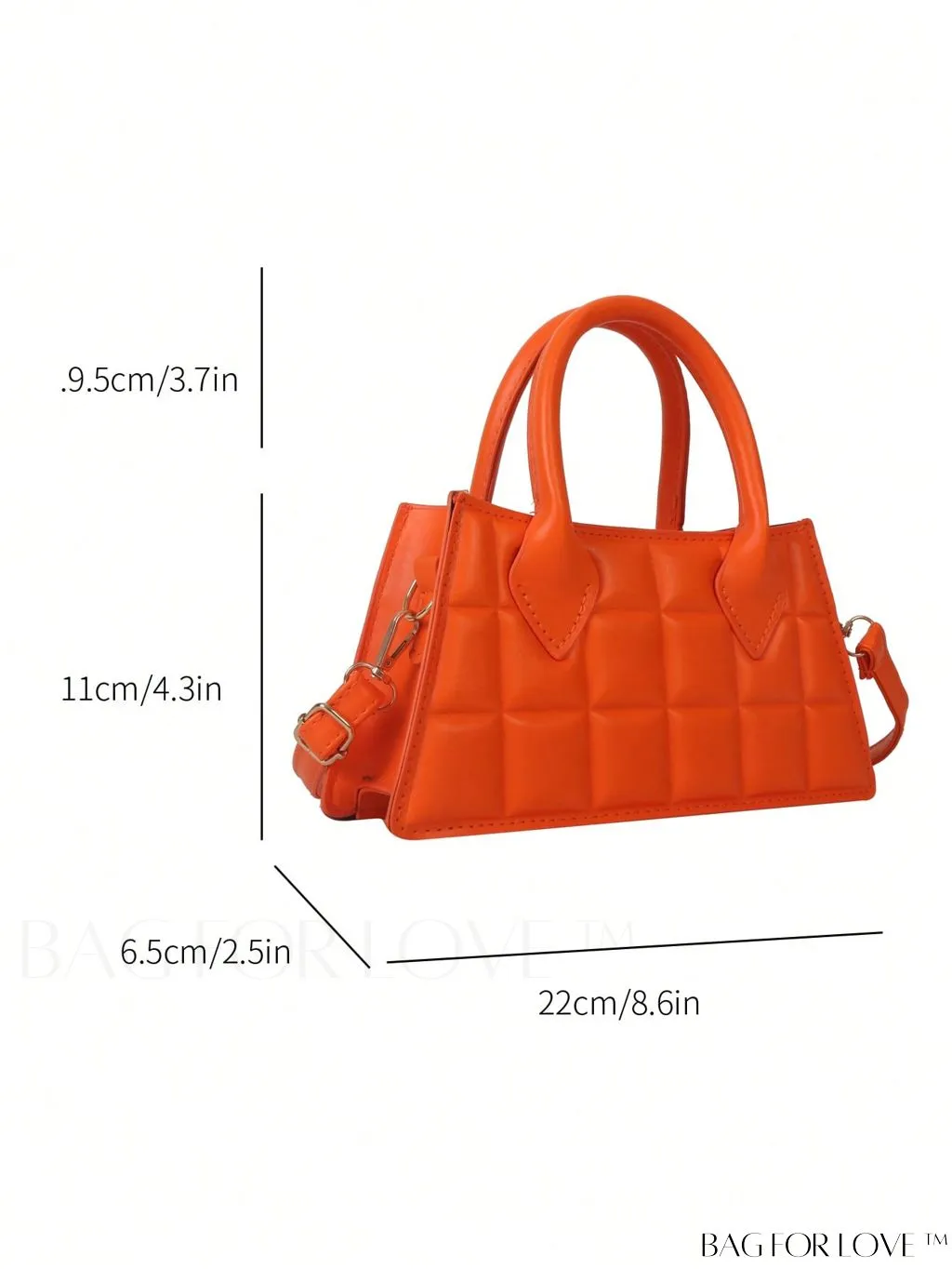 BagForLove - Neon Orange Baguette Bag with Embossed Detail - Compact and Trendy