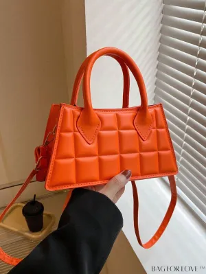 BagForLove - Neon Orange Baguette Bag with Embossed Detail - Compact and Trendy