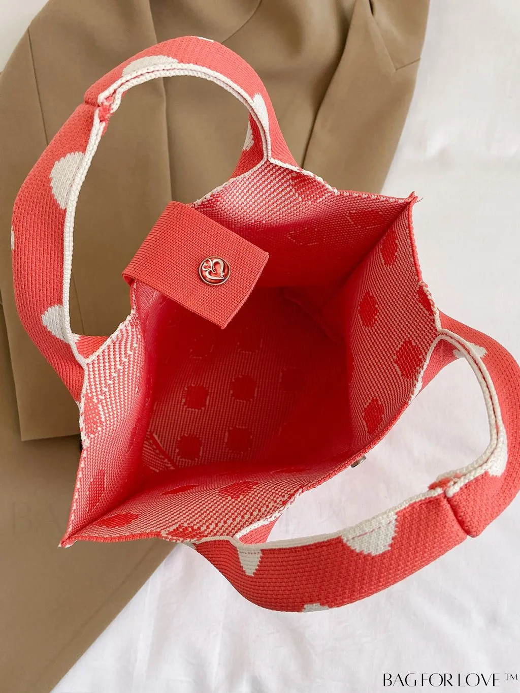 BagForLove - Womens Crochet Handbag: Trendy Polka Dot Design, Ideal for Beach & Daily Use